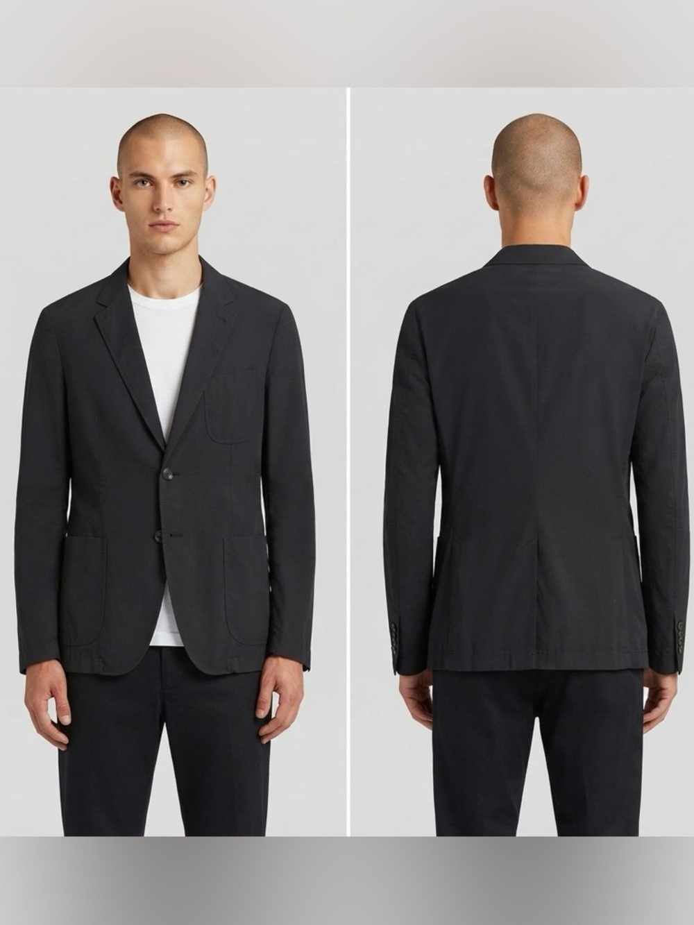Dries Van Noten Black Cotton-Wool Unstructured Blazer Jacket EU 52